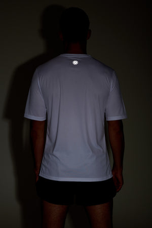 Men's Spirit Short Sleeved Training Running T Shirt-White-Charcoal