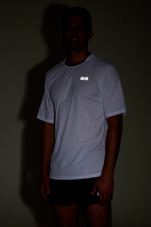 Men's Spirit Short Sleeved Training Running T Shirt-White-Charcoal
