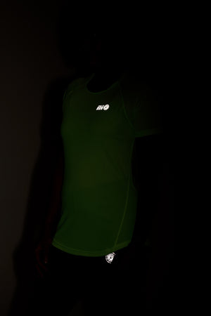 Women's Spirit Short Sleeved Training Running T Shirt-Lime-Charcoal