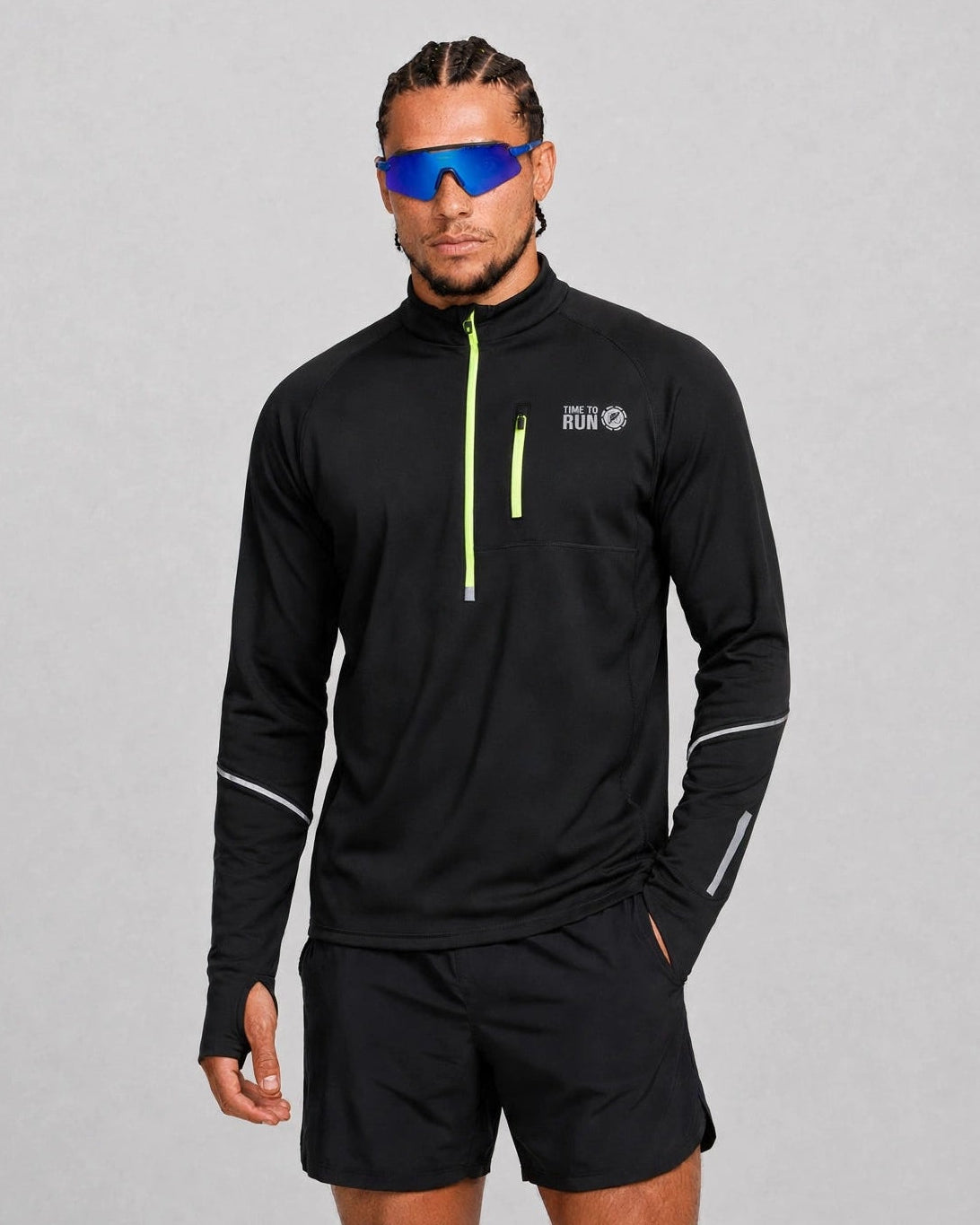 Men’s Thermal Zip Top – Black