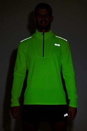 Men's Lightweight Thermal Running Top - Lime Green