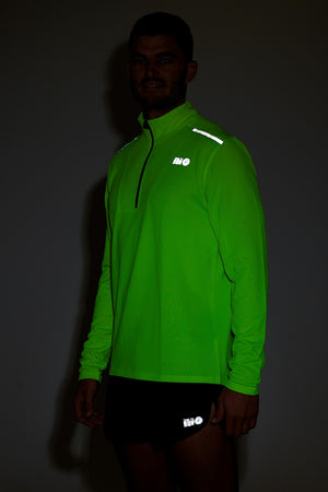 Men's Lightweight Thermal Running Top - Lime Green