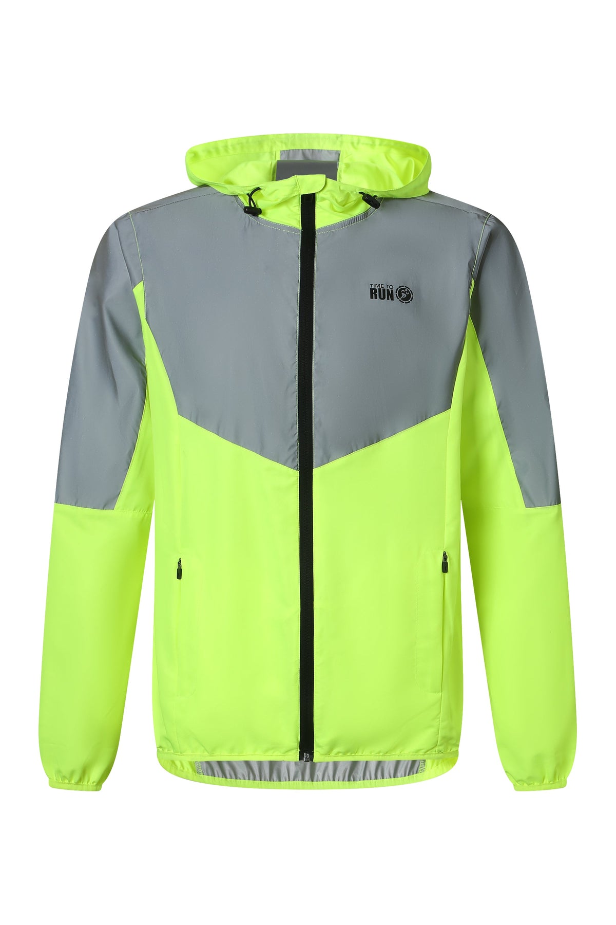 Men's Windproof Reflective Jacket - Lime Green