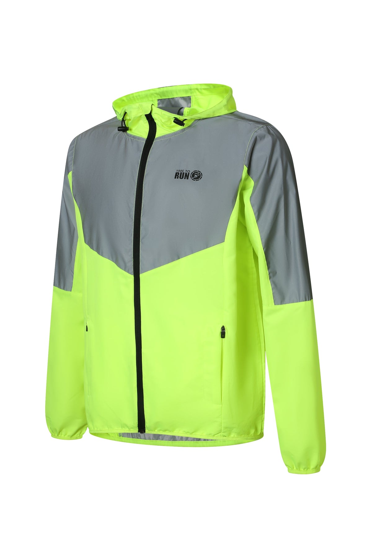 Men's Windproof Reflective Jacket - Lime Green