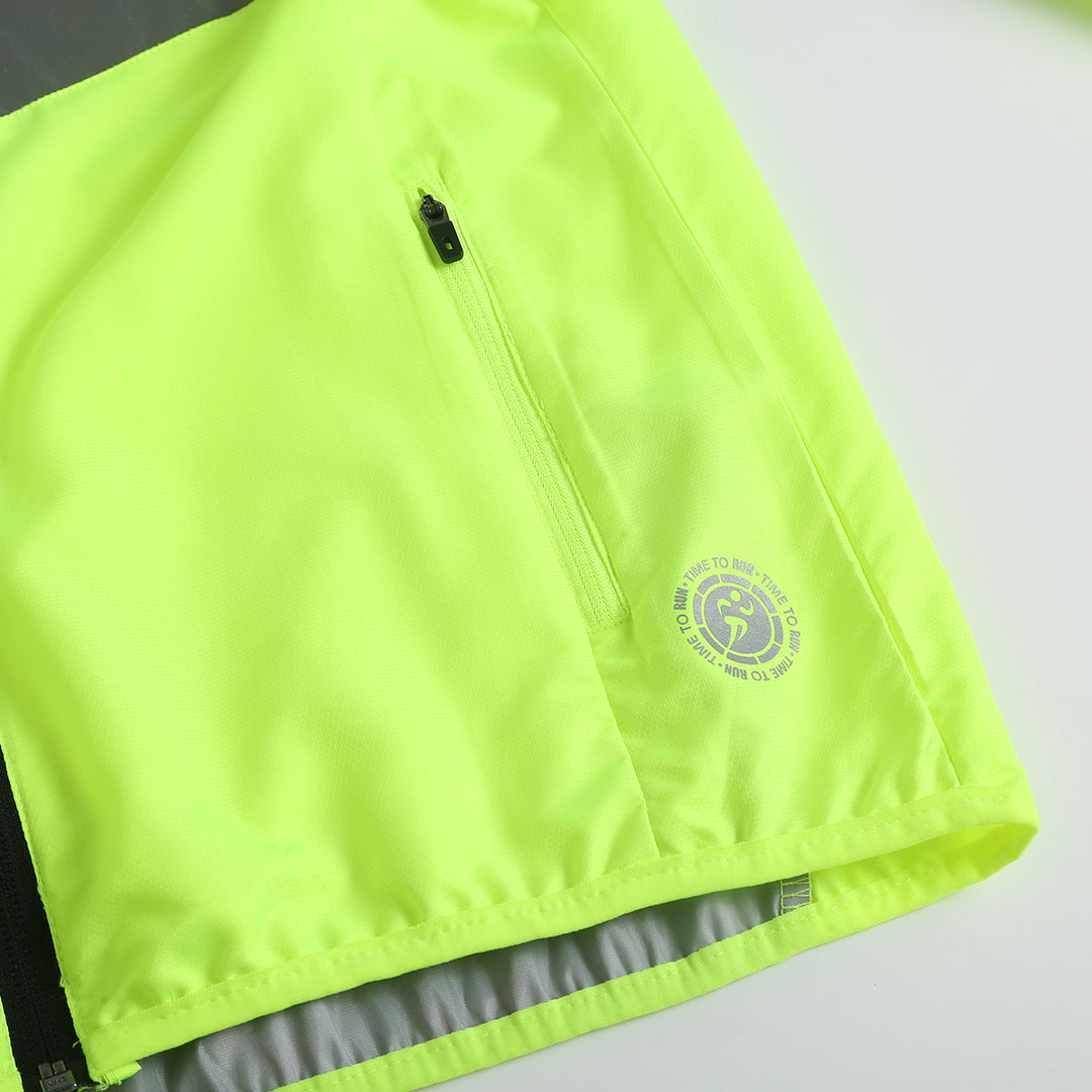 Women's Windproof High-Visibility Jacket - Lime Green