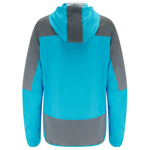 Women's Windproof Reflective Hooded Running Jacket - Light Blue