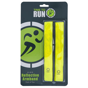 Reflective Running Armbands With High Visbility LEDs Pack of Two