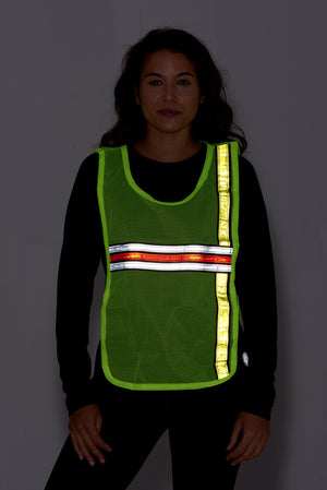 High Vis Reflective Running And Cycling Vest Bib Yellow With Three Colour Reflective Tape