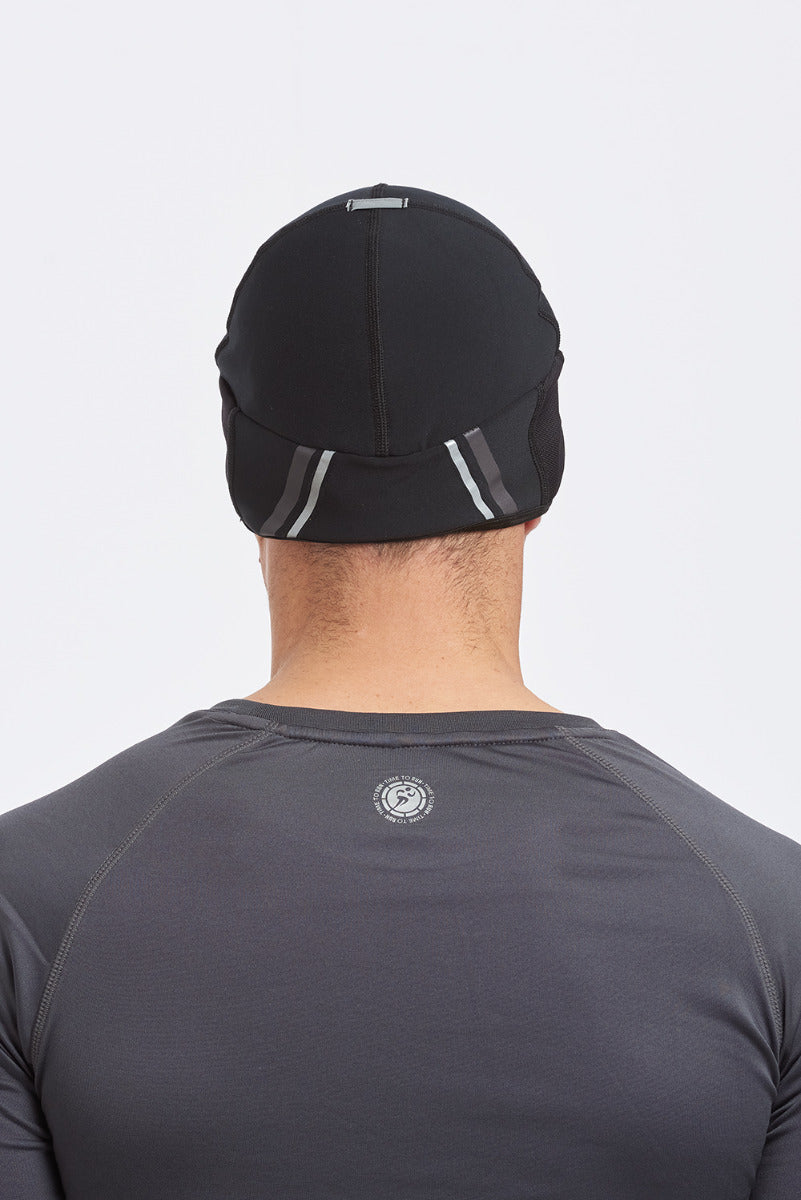 Windproof Pro Spirit Reflective Running/Cycling Hat - Black