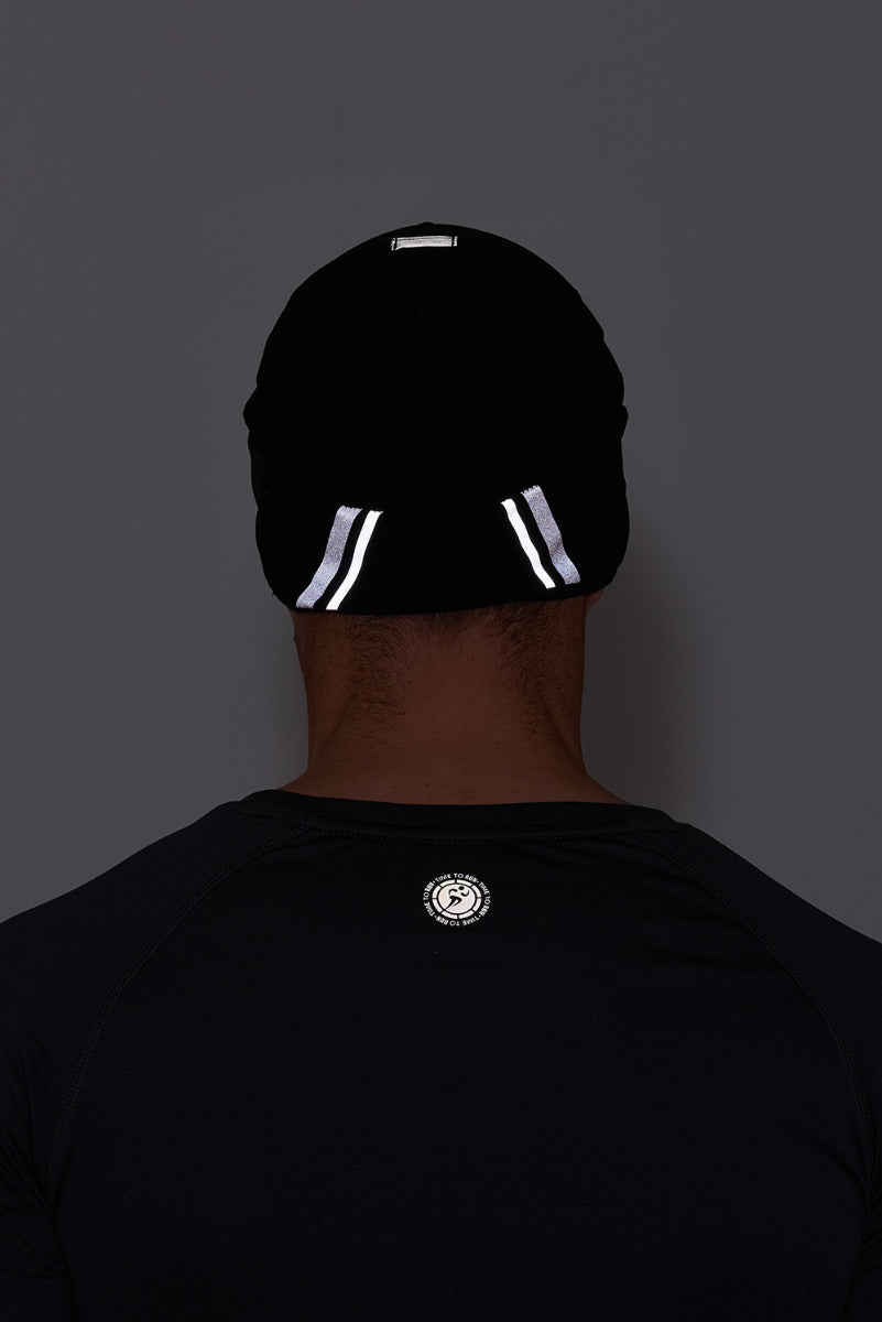 Windproof Pro Spirit Reflective Running/Cycling Hat - Black