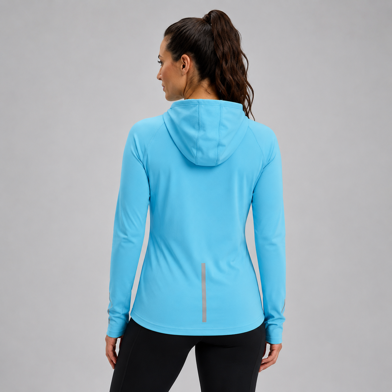 Women's Thermal Running Hoodie - Light Blue