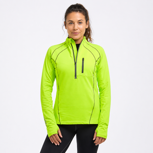 Women's Long Sleeve Thermal Running Top - Lime Green