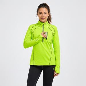 Women's Long Sleeve Thermal Running Top - Lime Green