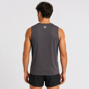 Men's Short Sleeve Running Vest - Grey