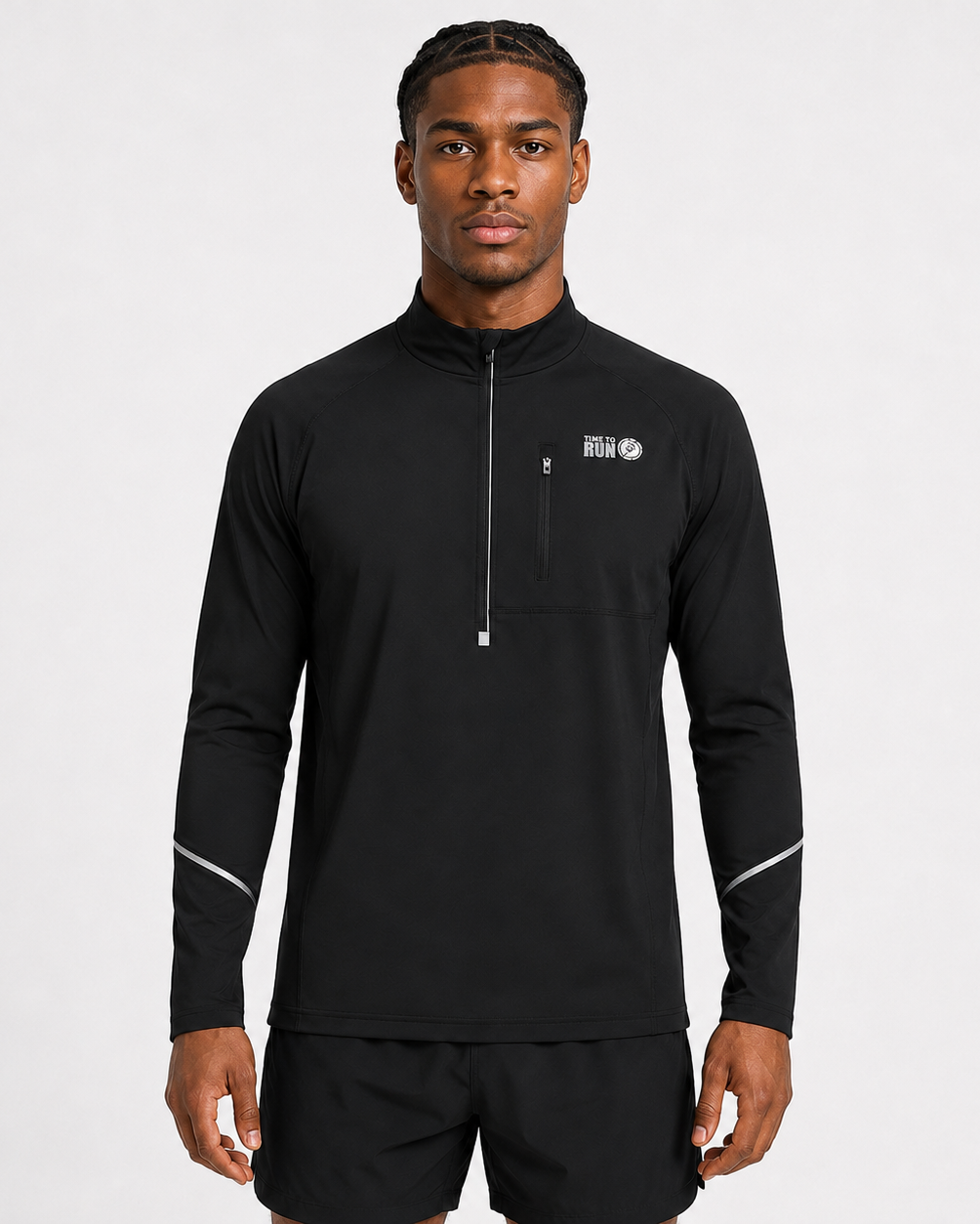Men's Thermal Zip Top - Black