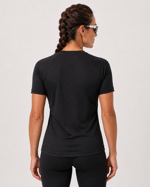 Women's Short Sleeve Running T-Shirt - Black