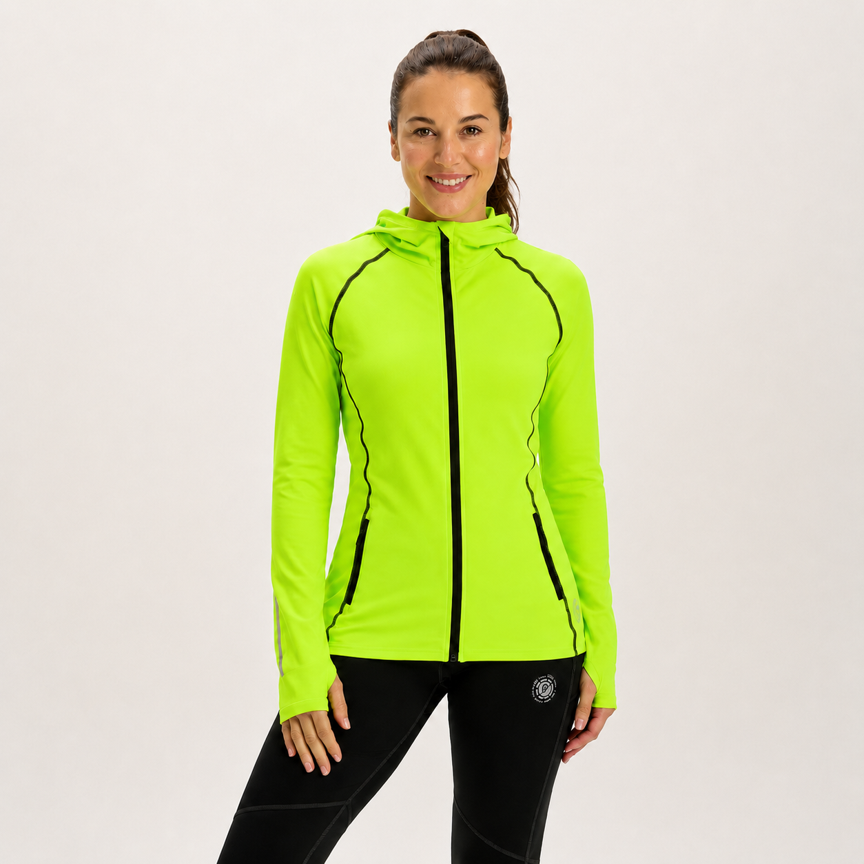 Women's Running Hoodie-Thermal Lime