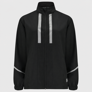Women's Windproof Reflective Running Jacket - Black
