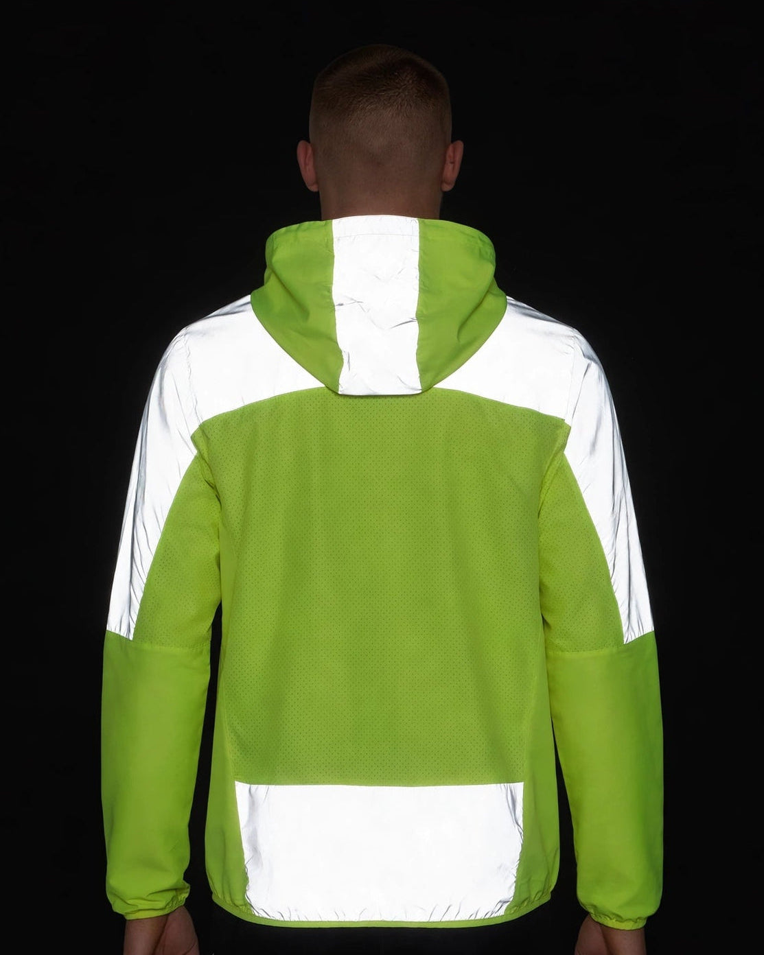 Men's Windproof Reflective Jacket - Lime Green