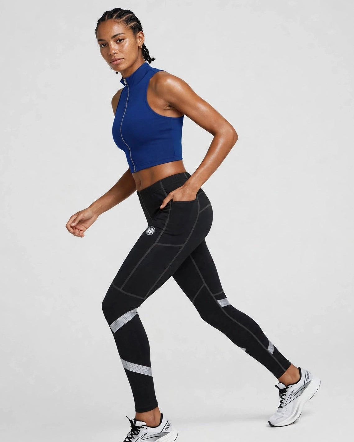 Women’s Reflective Running Tights – Black