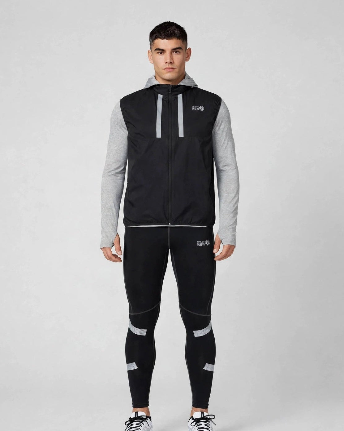 Men's Reflective Tights - Black/Lime
