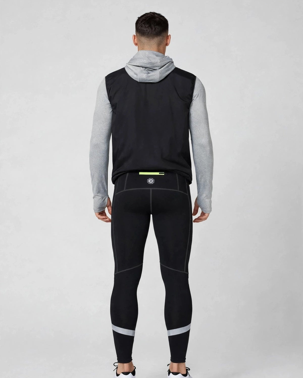 Men's Reflective Tights - Black/Lime