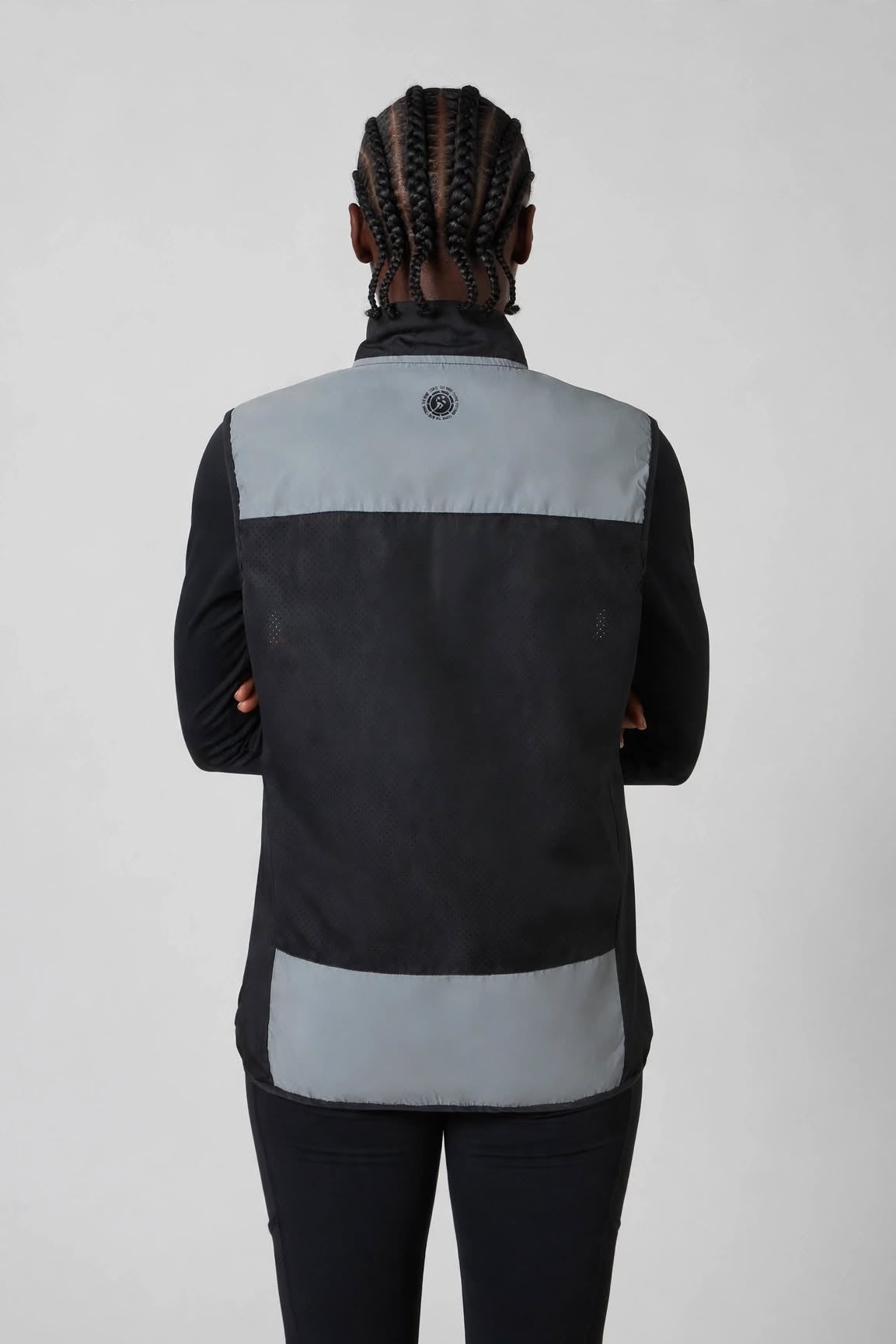 Women's Reflective Windproof Gilet - Black