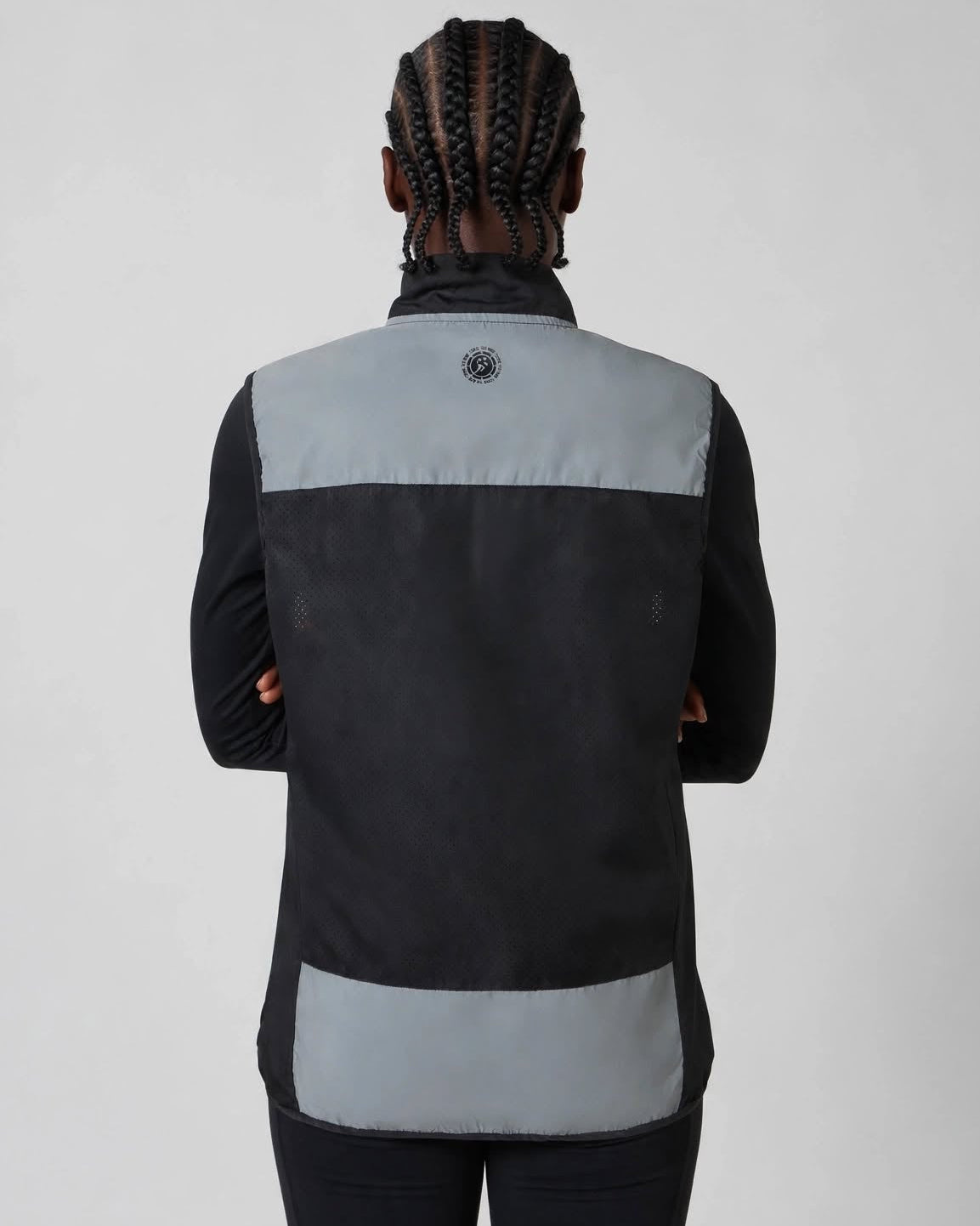 Women's Reflective Windproof Gilet - Black