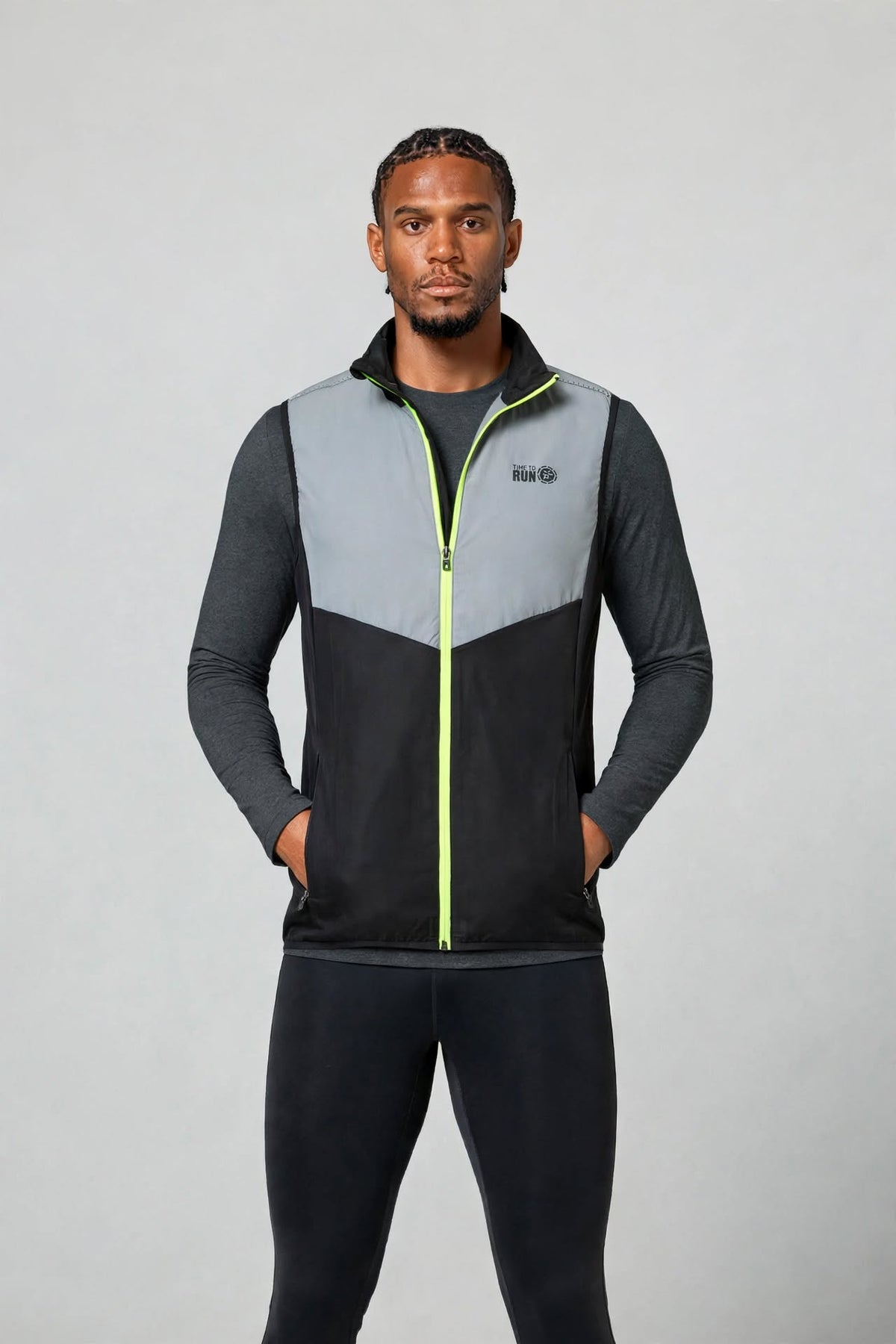 Men’s Reflective Windproof Gilet - Black