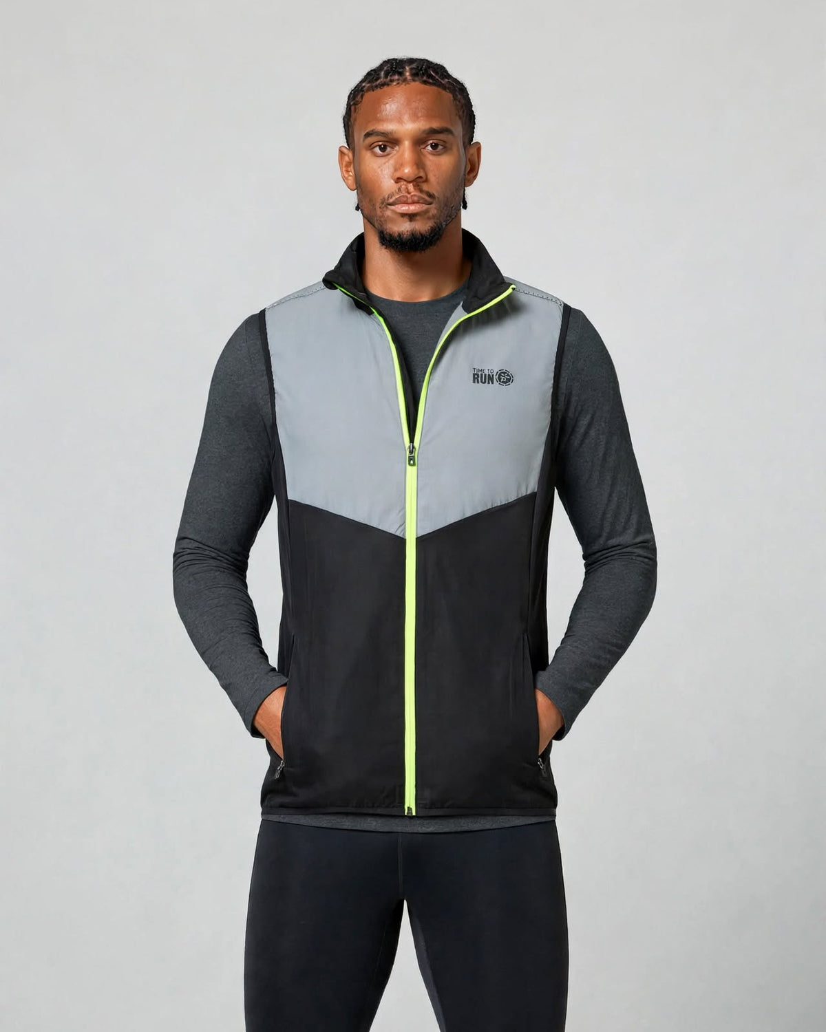 Men’s Reflective Windproof Gilet - Black