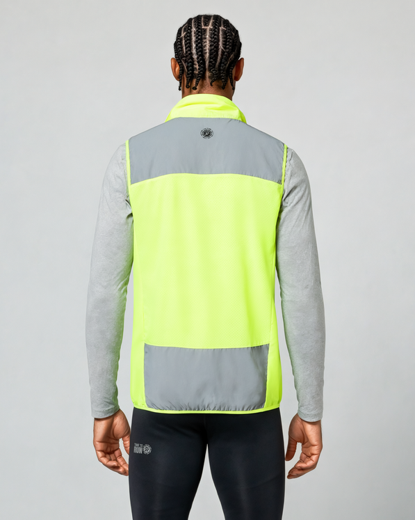 Men’s Reflective Windproof Gilet - Lime Green