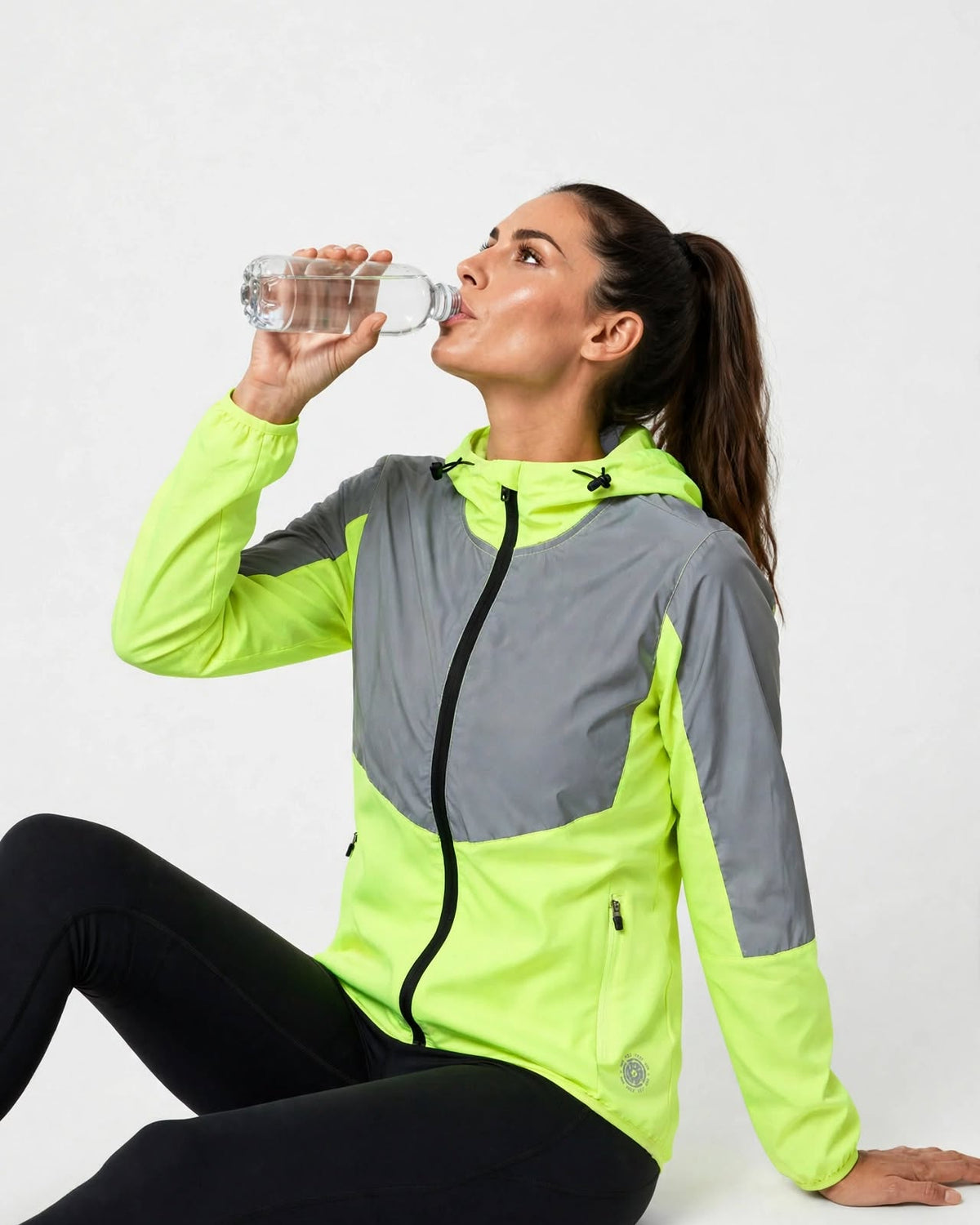 Women's Windproof High-Visibility Jacket - Lime Green