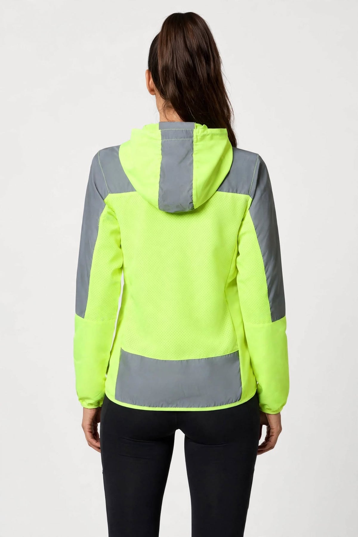 Women's Windproof High-Visibility Jacket - Lime Green