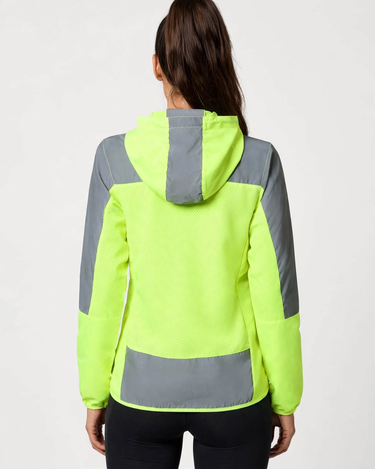 Women's Windproof High-Visibility Jacket - Lime Green
