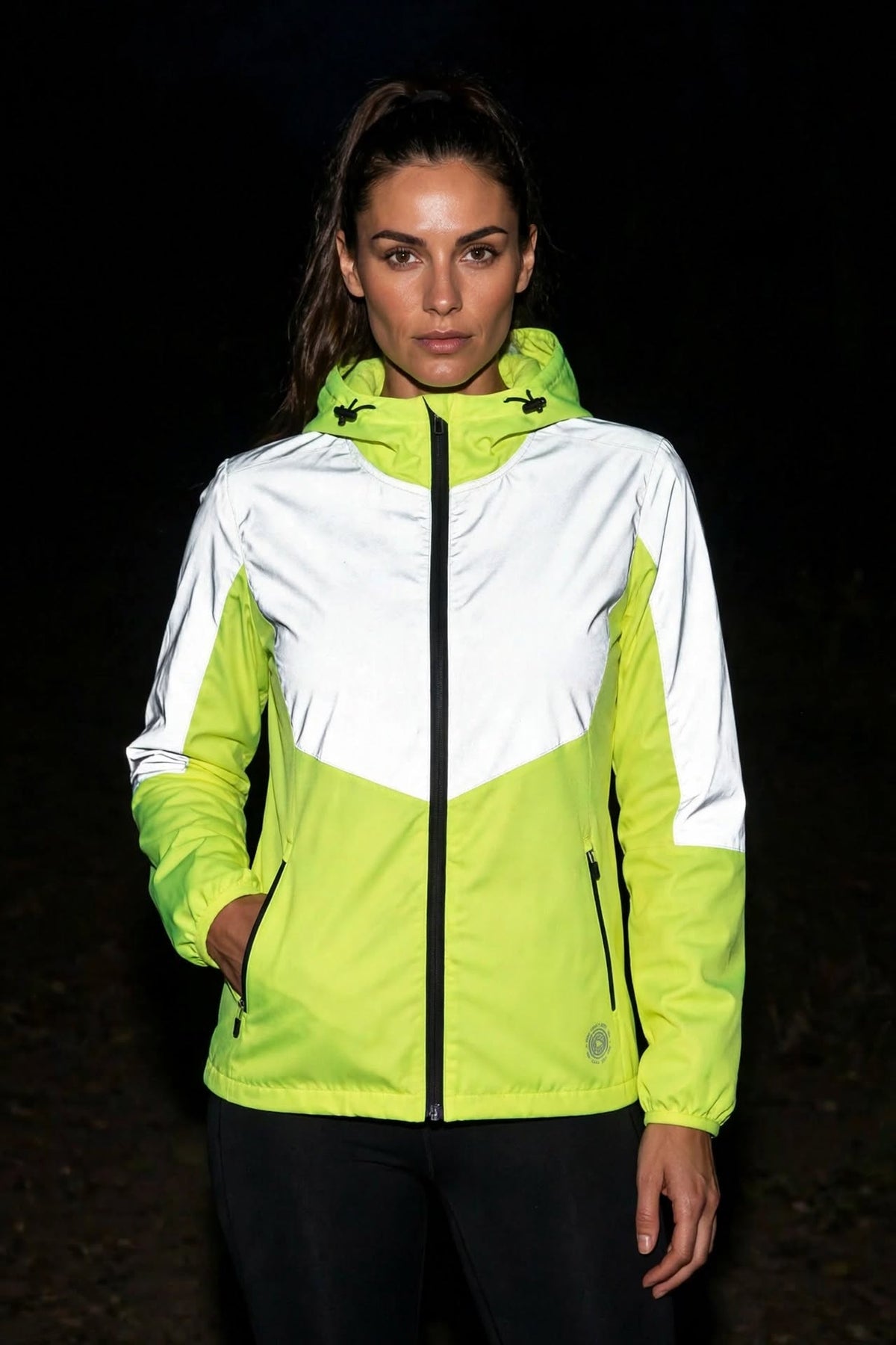Women's Windproof High-Visibility Jacket - Lime Green