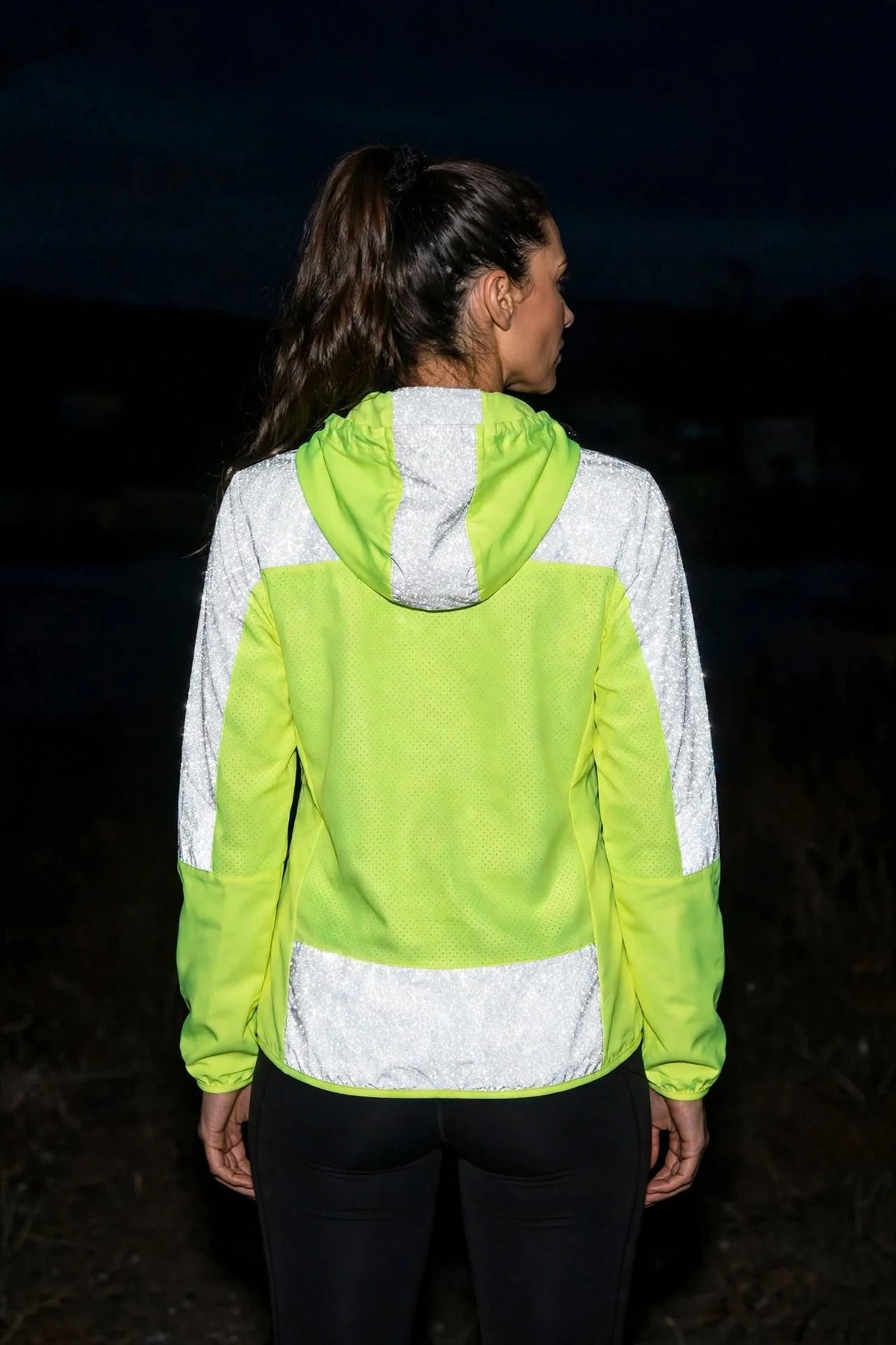 Women's Windproof High-Visibility Jacket - Lime Green