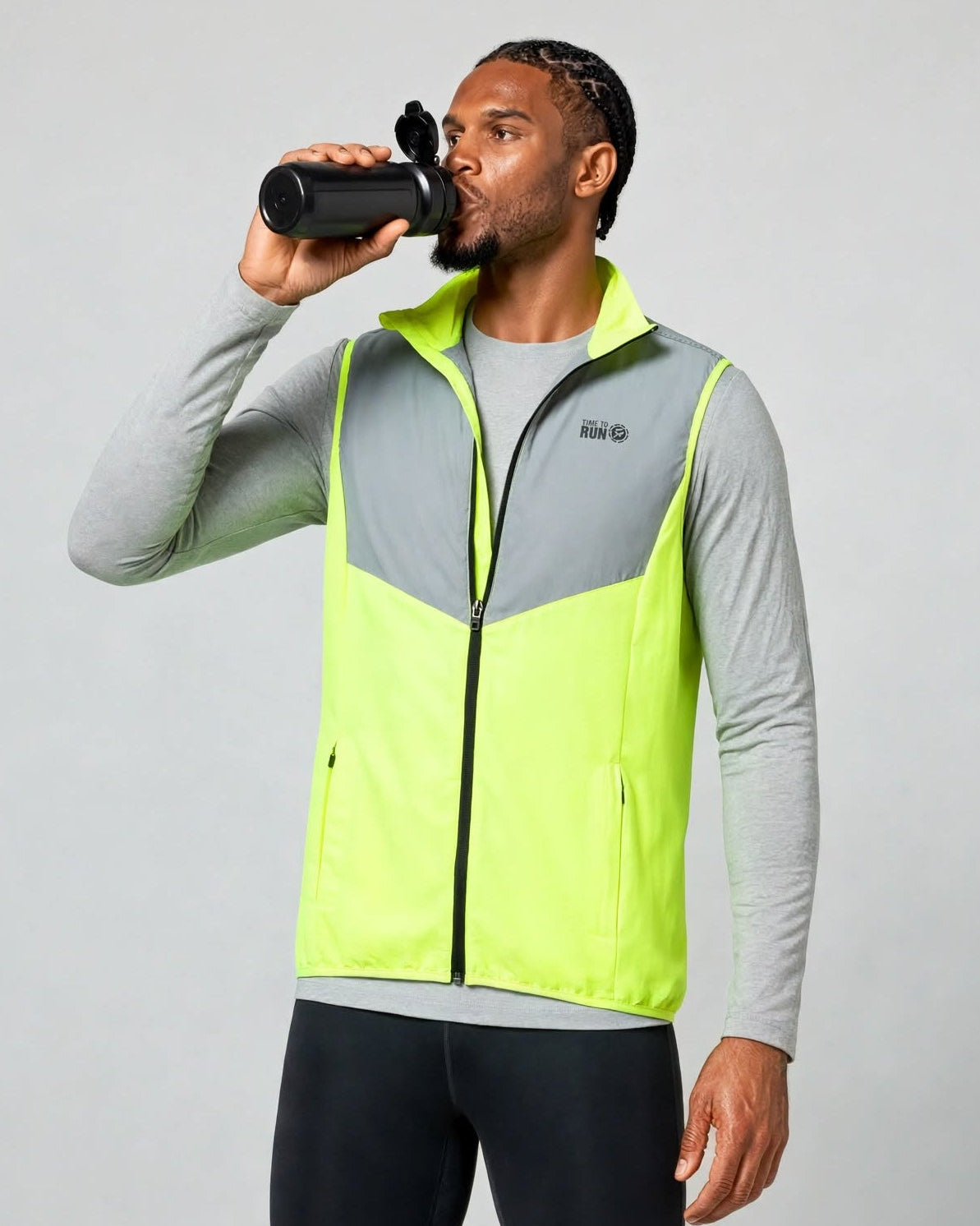 Men’s Reflective Windproof Gilet - Lime Green