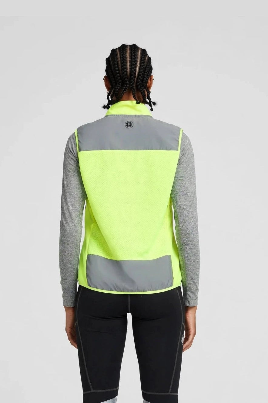 Women's Reflective Windproof Gilet - Lime