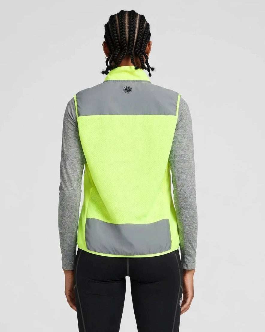 Women's Reflective Windproof Gilet - Lime