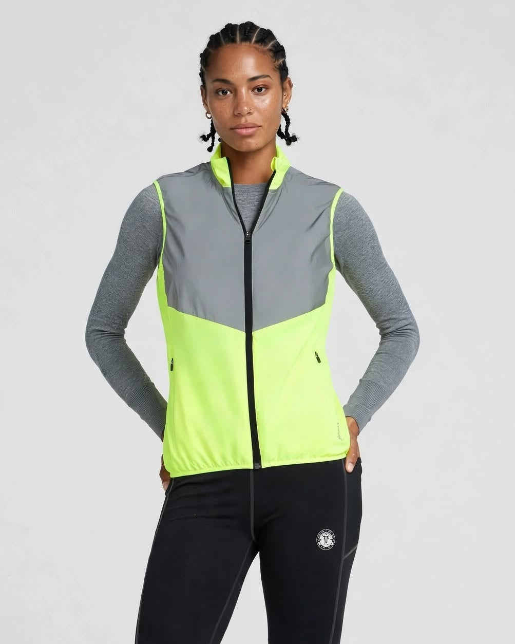 Women's Reflective Windproof Gilet - Lime