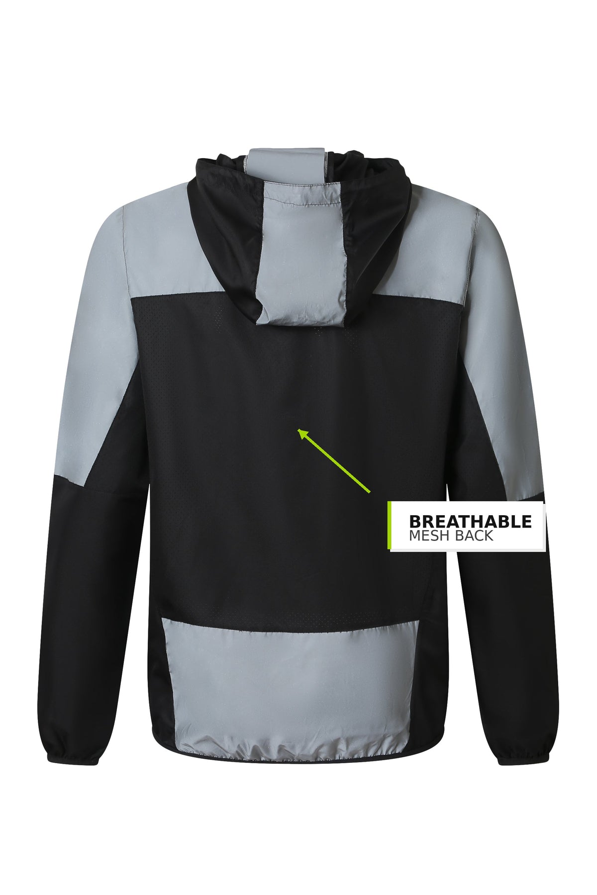 Men's Windproof Reflective Jacket - Black
