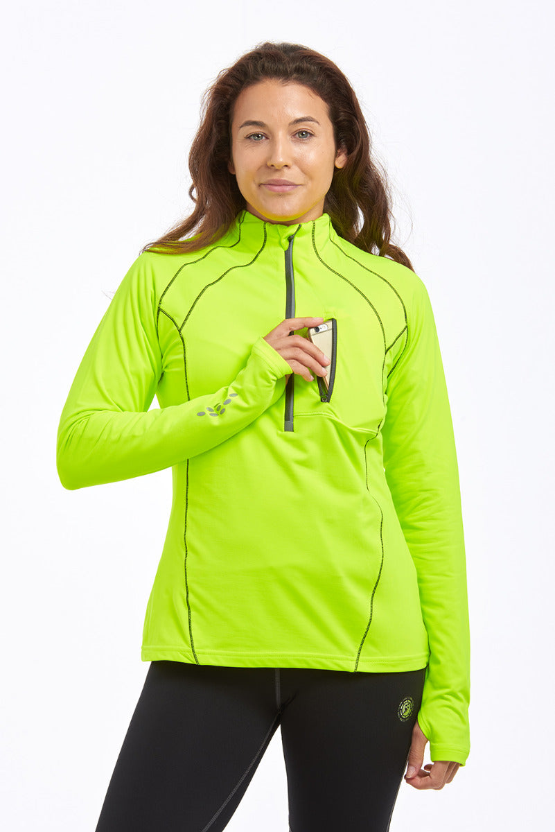 Womens Thermal Zip Neck Pullovers