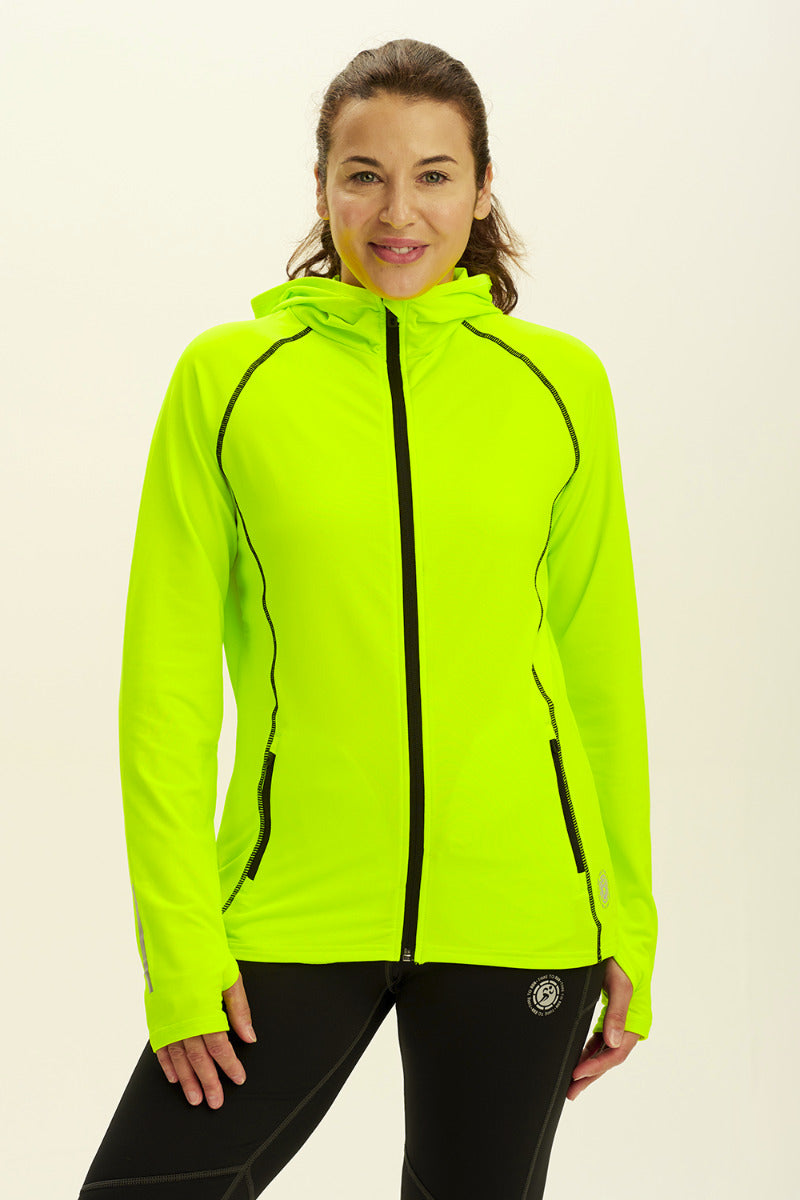 Women's Running Hoodie - Thermal Lime