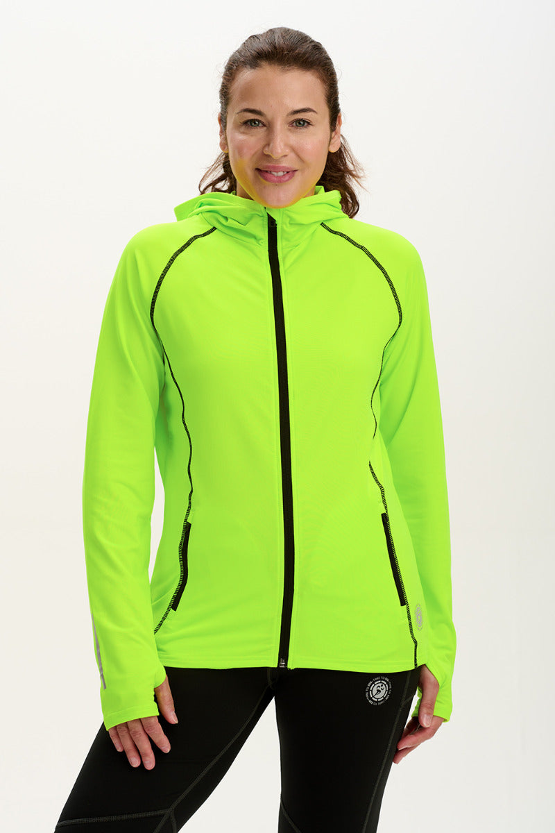 Women's Running Hoodie - Thermal Lime