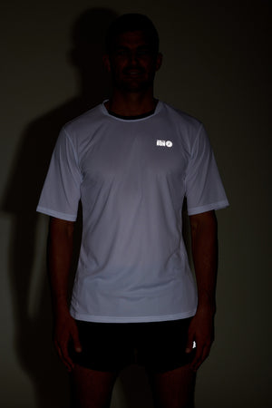 Men's Spirit Short Sleeved Training Running T Shirt-White-Charcoal