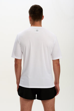 Men's Spirit Short Sleeved Training Running T Shirt-White-Charcoal