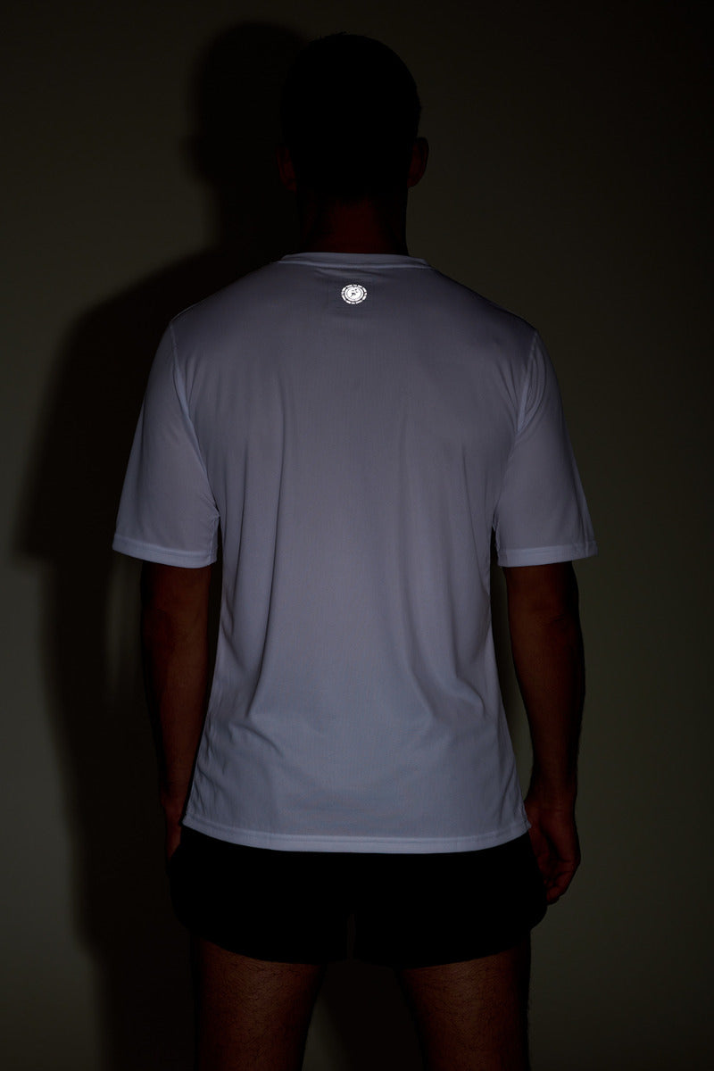 Men's Spirit Short Sleeved Training Running T Shirt-White-Charcoal