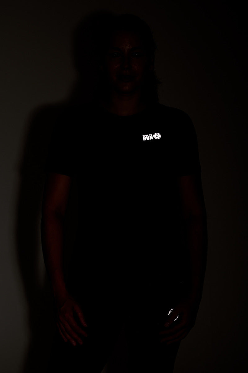 Women's Spirit Short Sleeved Training Running T Shirt-Black-Charcoal