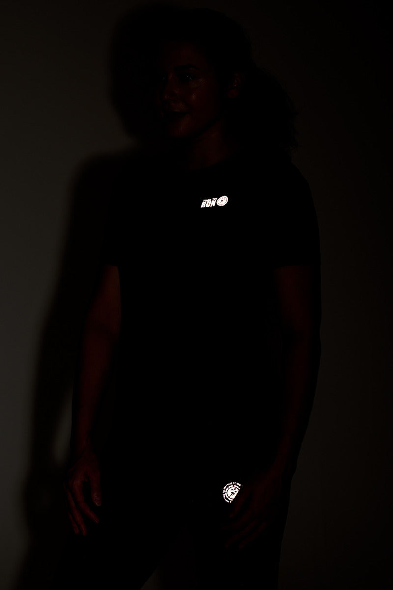 Women's Spirit Short Sleeved Training Running T Shirt-Black-Charcoal