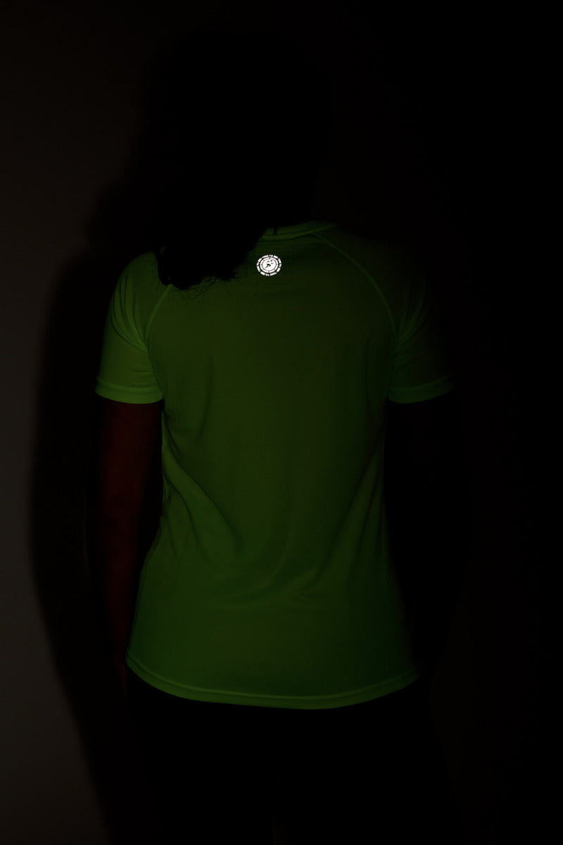 Women's Spirit Short Sleeved Training Running T Shirt-Lime-Charcoal